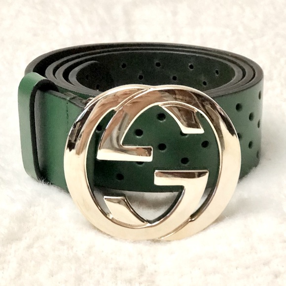 Gucci Accessories - GUCCI Green GG Leather Belt